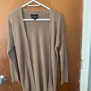 Ambiance Women's Brown Open-Front Cardigan